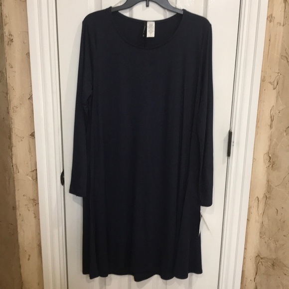 new directions Dresses & Skirts - Navy Blue Sueded Swing Dress